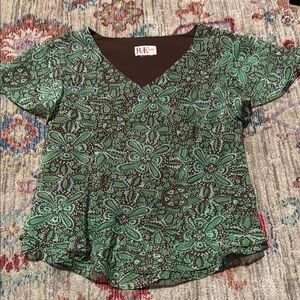 RK Green Floral Patterned Top